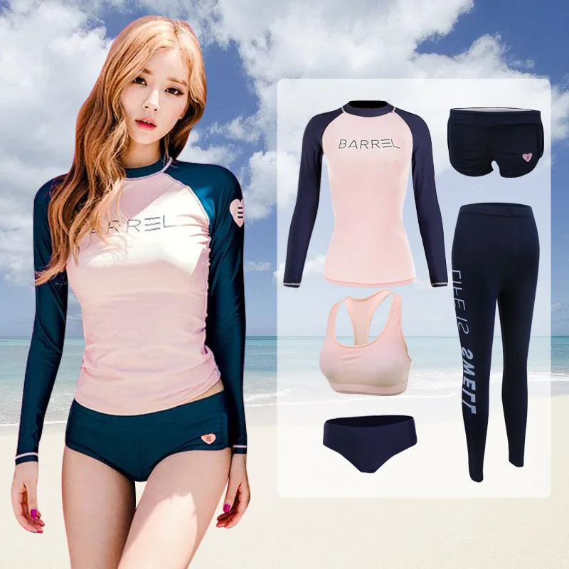 Imagem -02 - Feminino Rash Guard Maiô Manga Longa Superior e Legging Sol Proteção uv Maiô Surf Mergulho Esporte Natação Peças