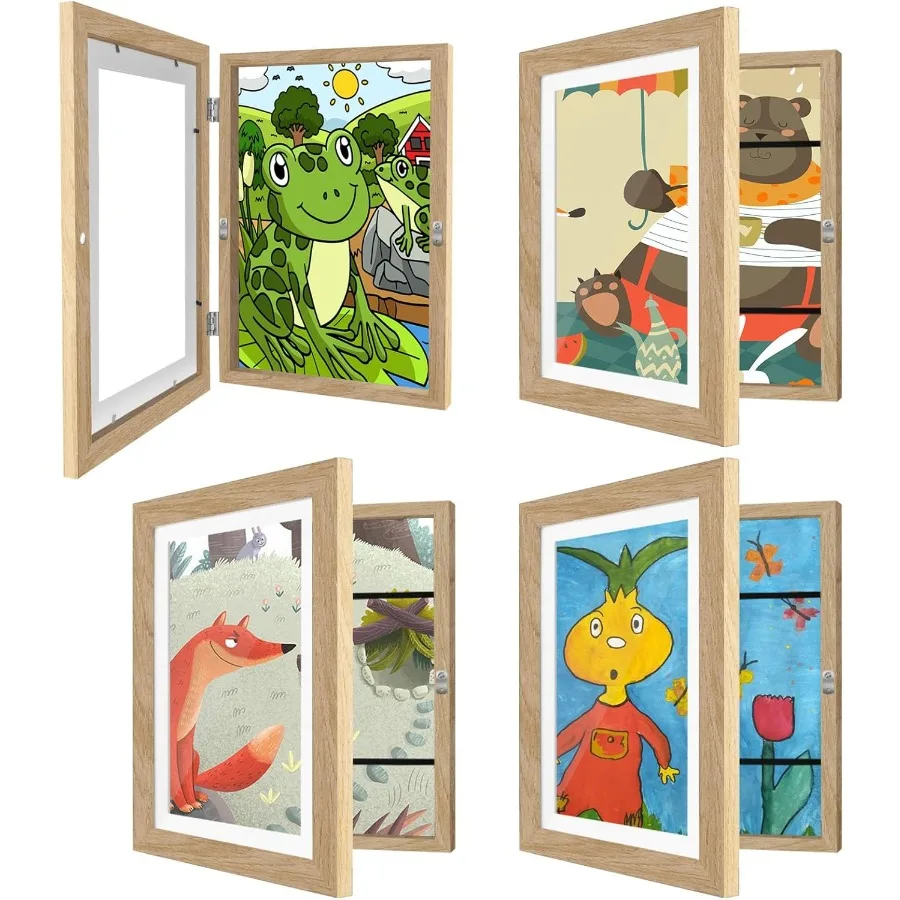 

4 Pack Art Frames 8.5x11 Inch Changeable Picture Display Frames for 's School Drawing Projects Horizontal and Vertical Wall Han