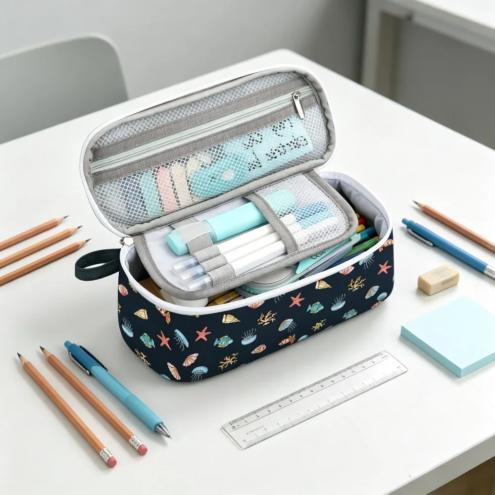 Large Capacity Multi-Layer Canvas Pencil Case 6