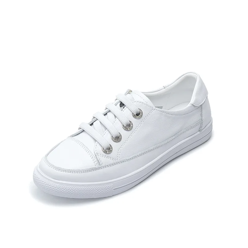 Women Genuine Leather Sneakers Large Size Little White Shoes Fashion Ladies Vulcanized Shoes Woman Summer Flats Zapatillas2023