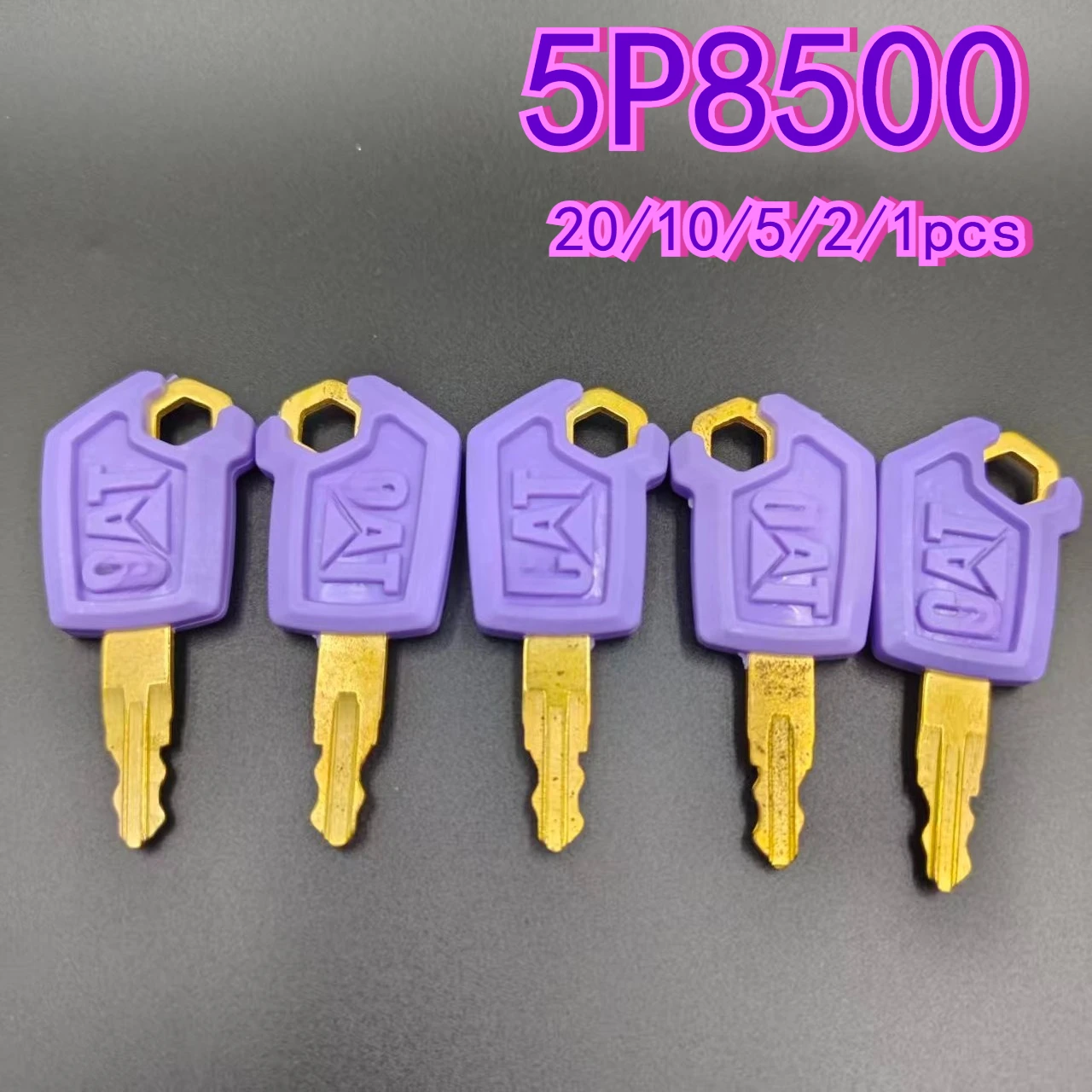 

20/10/5/2/1 шт. 5P8500 новые ключи зажигания для CATE305.5 307 313 320D2GCE2 ключ экскаватора, фиолетовый запасной ключ