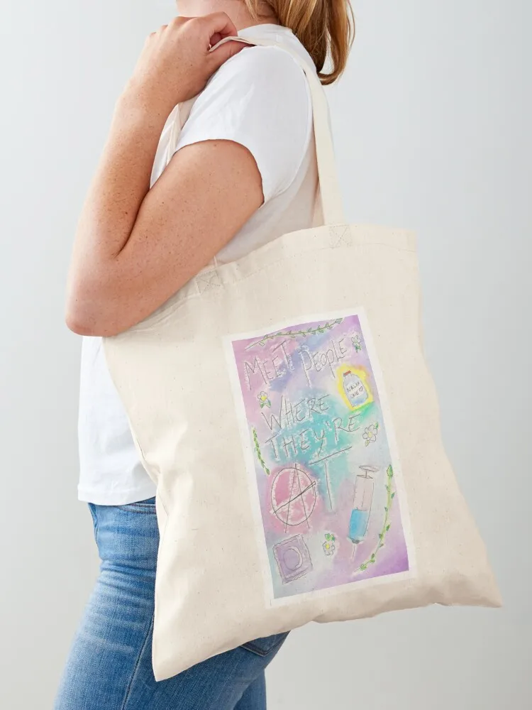 Meet People Where They Are At - Harm Reduction Poster No 2 Tote Bag women bag Women's bag Lady bags