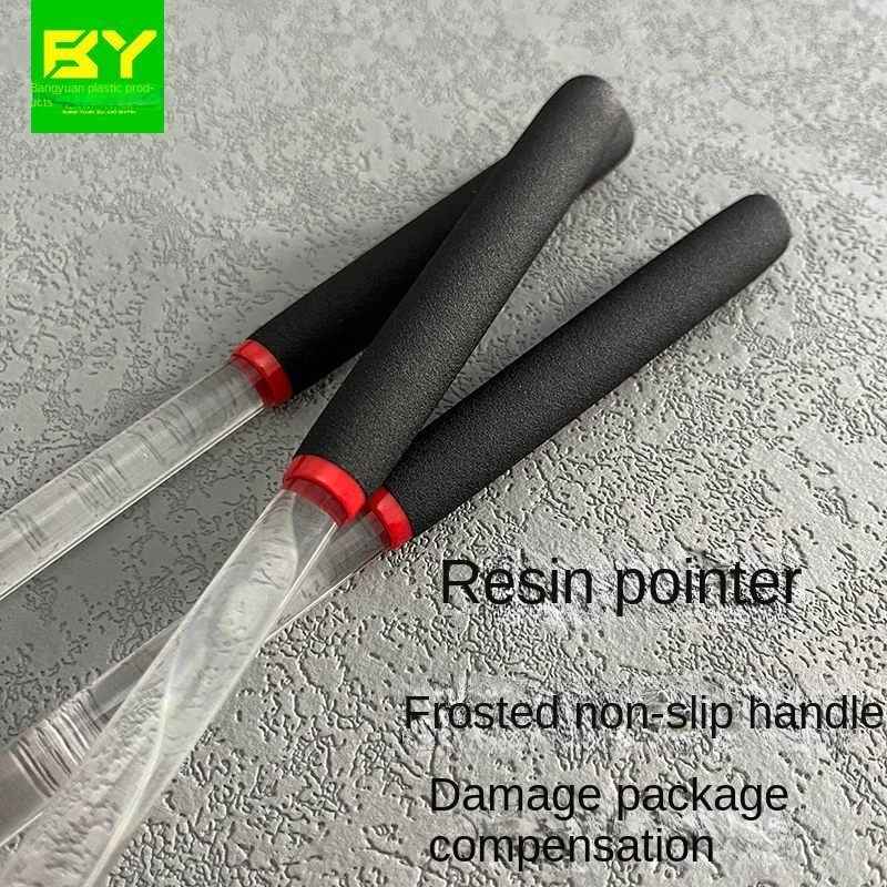 50CM 10MM Elastic Teaching Whip Transparent Resin Teaching Stick Solid Command Stick Rattan Rod Crystal Stick Teacher Reading