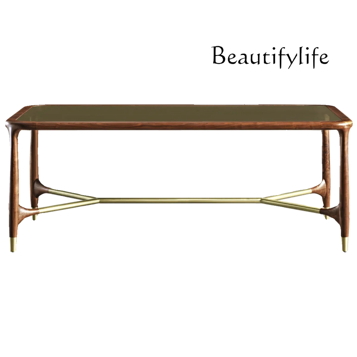 N36 North American black walnut dining table modern eating table imported walnut rectangular simple table