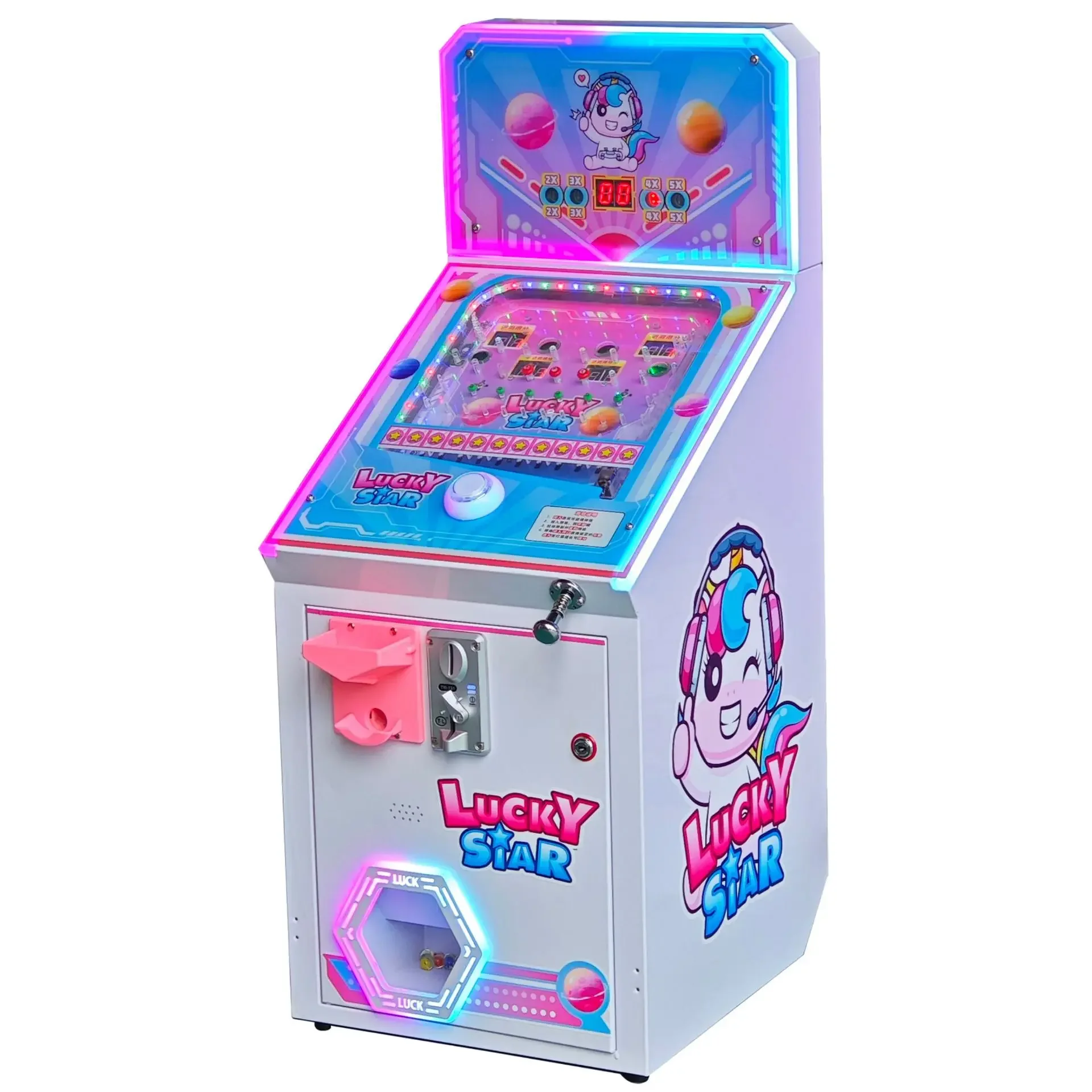 High Quality 110V/220V Mini Pinball Machine Kids' Wooden Metal Lottery Ticket Redemption Arcade Game 1-Year Warranty English