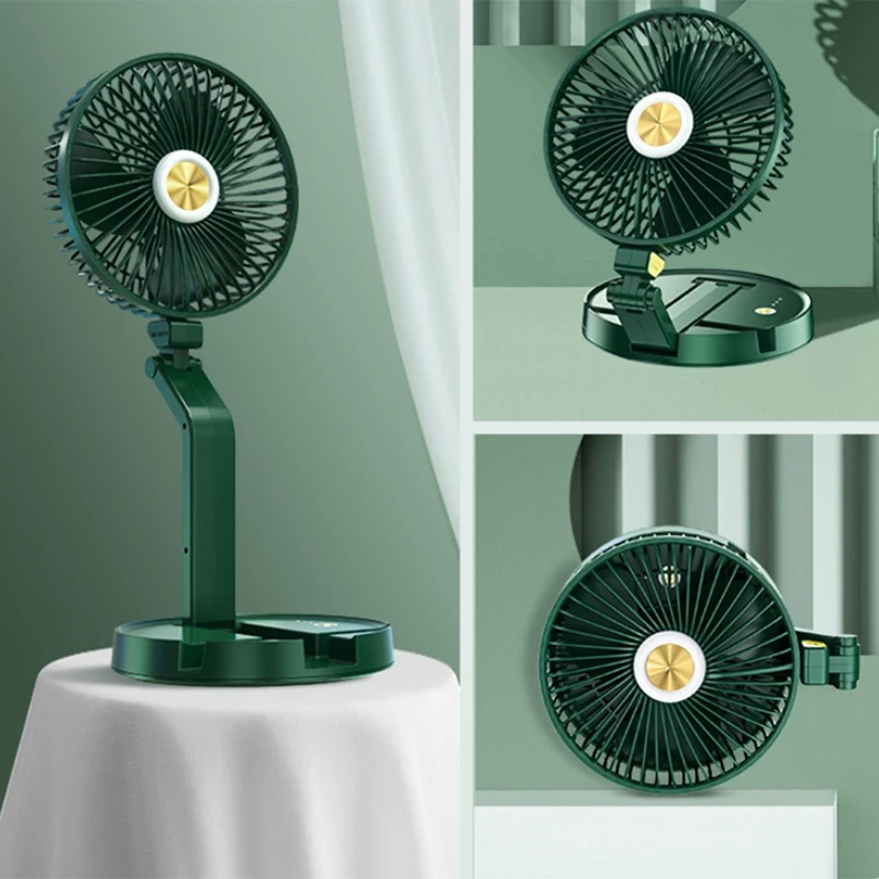 Ventilatori da tavolo a batteria ricaricabili da 1 pz 3 velocità e 3 ventole da parete pieghevoli a ricarica rapida per camera da letto, ufficio