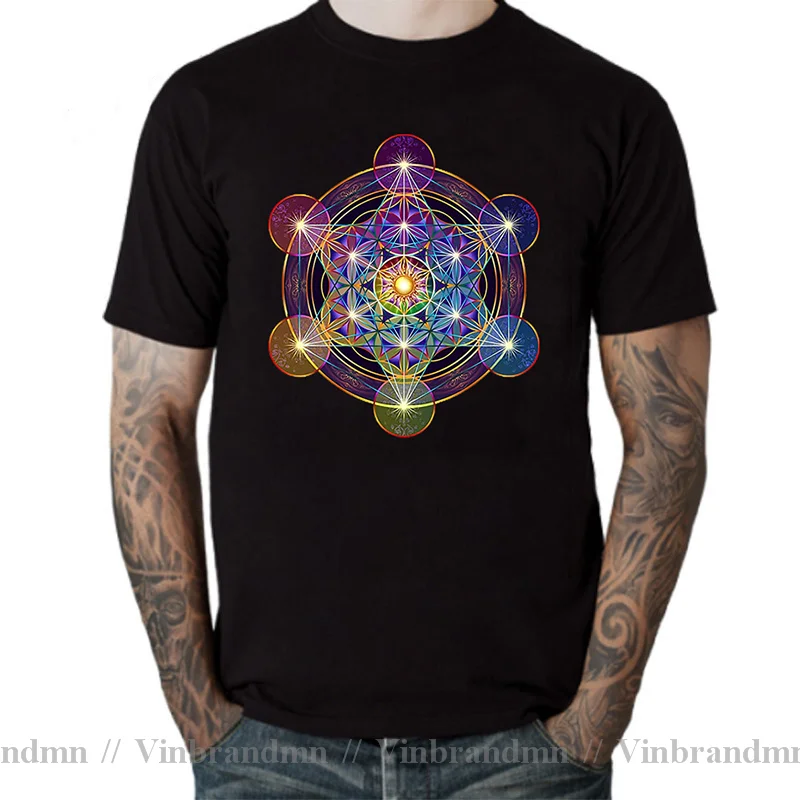 Carina Nebula Flower Of Life Men's T Shirts Sacred Geometry Magic Mandala Funny Tee Shirt Fitness T-Shirt Cotton tshirt Camisas