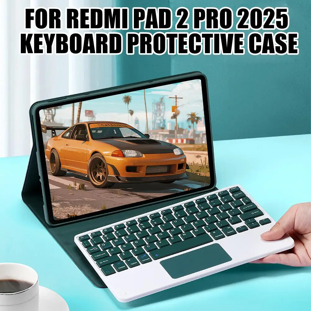 

Keyboard Protective Case For Xiaomi Pad 2 Pro 12.1 Inch 2025 Folding Flip Stand With Auto Sleep 12.1" Tablet Cover Q1Y6