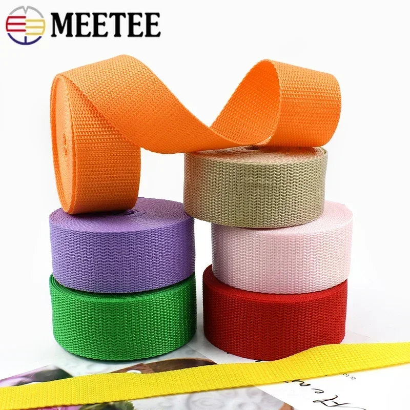 Meetee 10M PP correas de polipropileno 20-50mm correa para bolso de hombro cinta de nailon cinturón de seguridad decoración encaje costura Bias