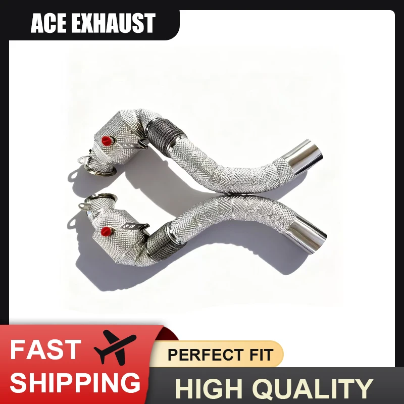 

ACE Downpipe for BMW N63 4.4T X5/X6/X7 M850 M50i M850i M550i 750i G15 Stainless Steel with Heatshield Downpipe with Catalyst
