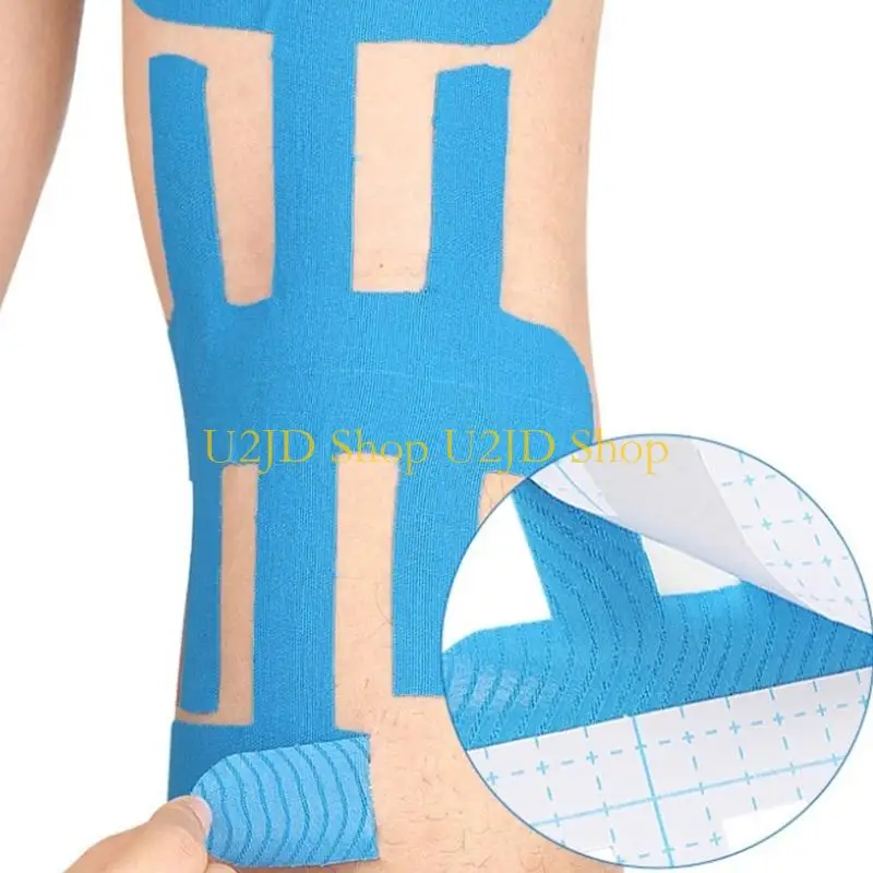 U2JD Pre Cut Elastic Muscle Tape for Knee Support Breathable Ergonomic Design Highly Support for Comfort