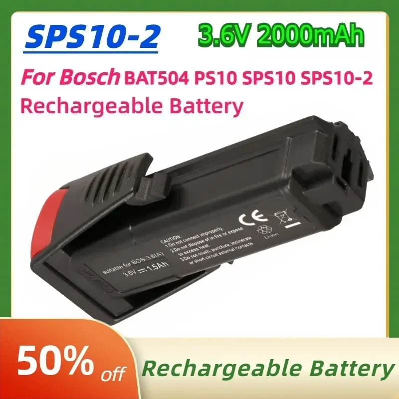 

SPS10-2 3.6V 2000mAh 1S1P rechargeable lithium battery For Bosch BAT504 PS10 SPS10 SPS10-2 Screwdriver electric drill power