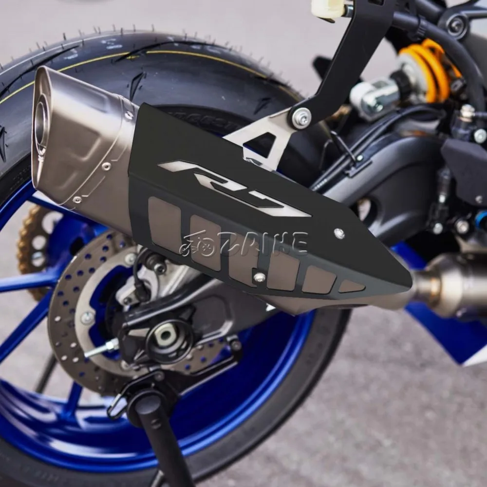 Motocross Accessories Aluminum Exhaust Muffler Protection Exhaust Guard For YAMAHA YZF R7 YZFR7 YZFR 7 2022 2023 2024 2025 2026