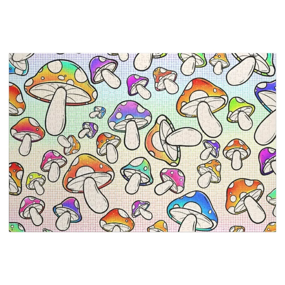 

Colourful Mushrooms Jigsaw Puzzle Wood Animals Personalize Customizable Child Gift Customized Kids Gift Puzzle