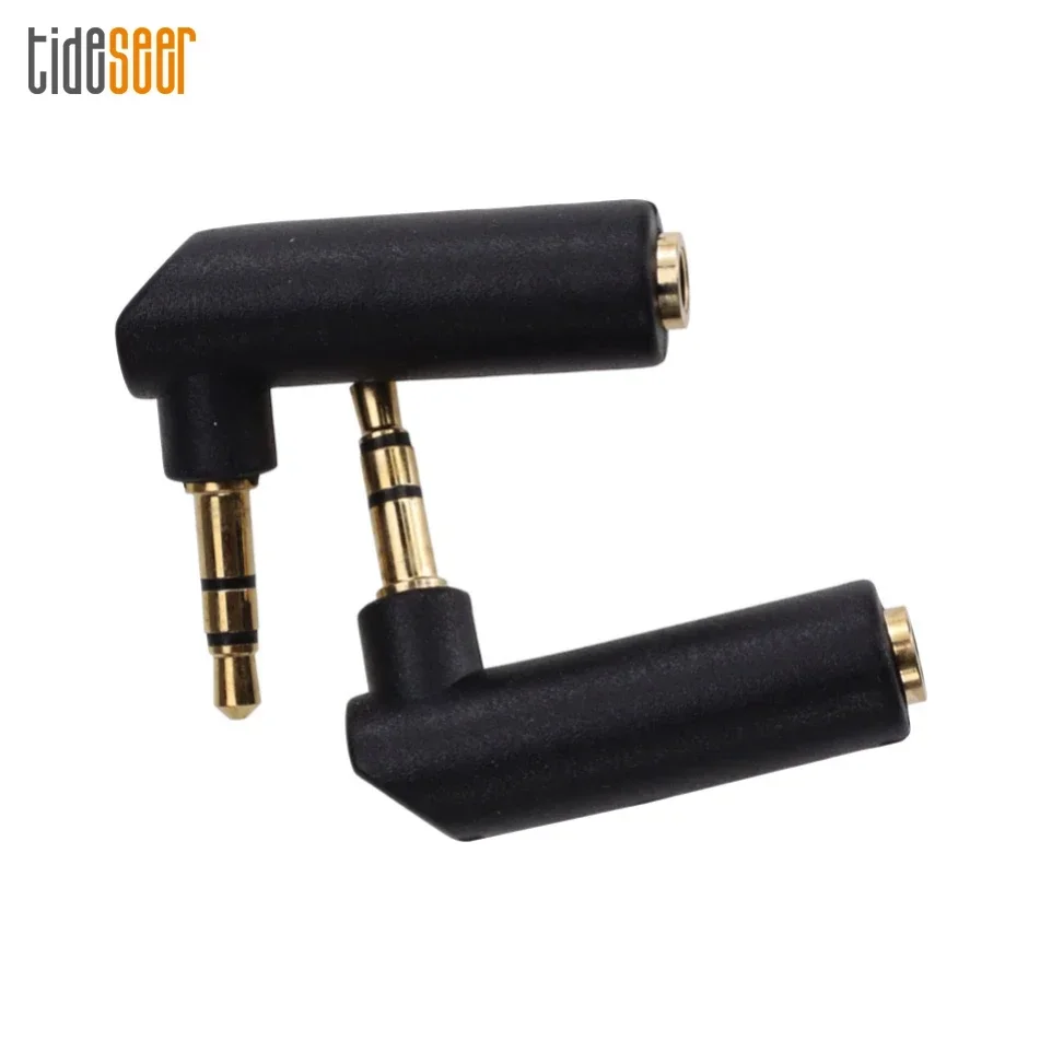 

100pcs 90 Degree Right Angle 3.5mm Male to Female Audio Converter Adapter L Type Stereo Earphone Microphone Jack Plug Connector