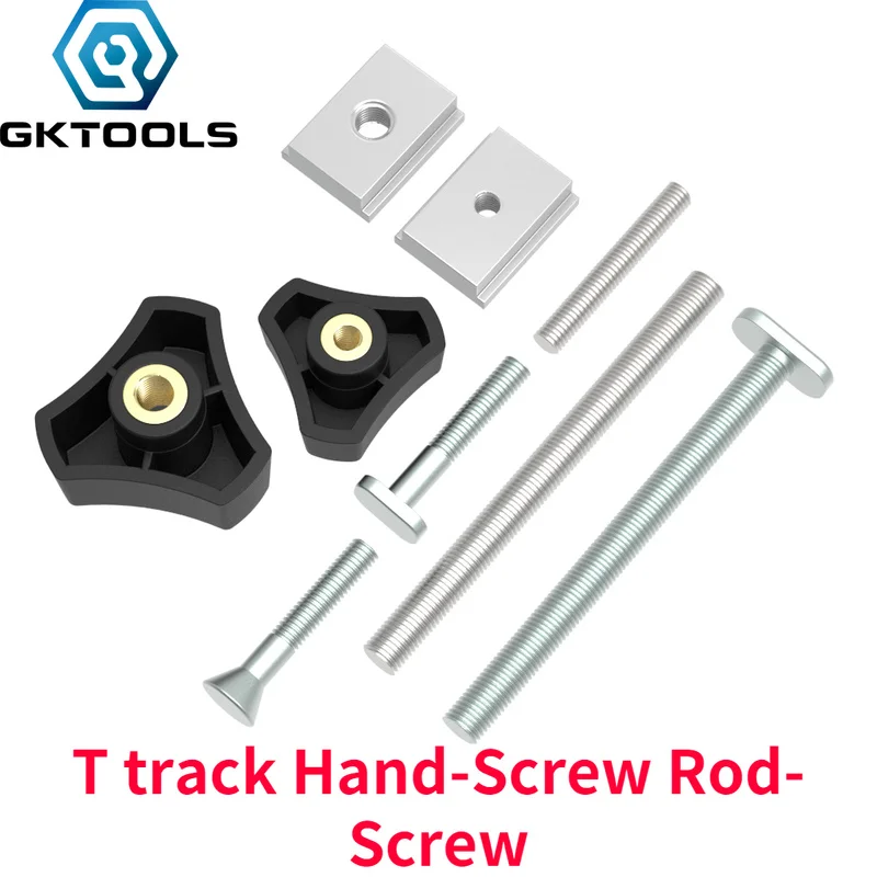 M6/M8 T Track Schroef Slider Handvat Moer Staaf Quick Action Hold Down Klem voor 19/30/45 T Slot Tracks Houtbewerking Tool Accessaries