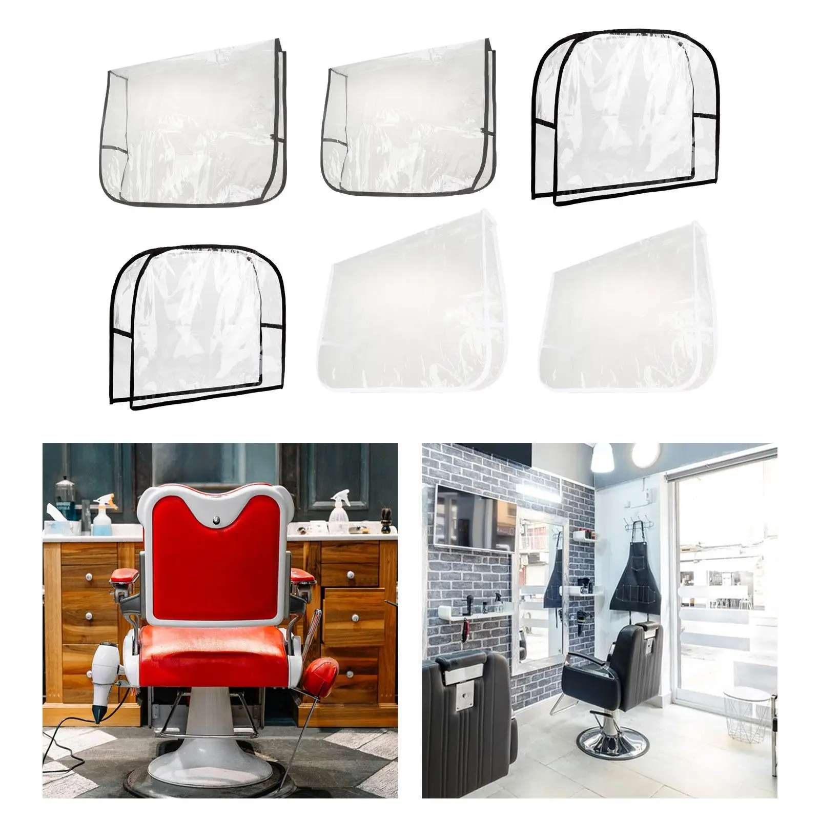 Chair Back Cover Styling Chair PVC Transparent Backrest Cover Waterproof for Beauty Center Spa Barbershop Salon Hairdressing