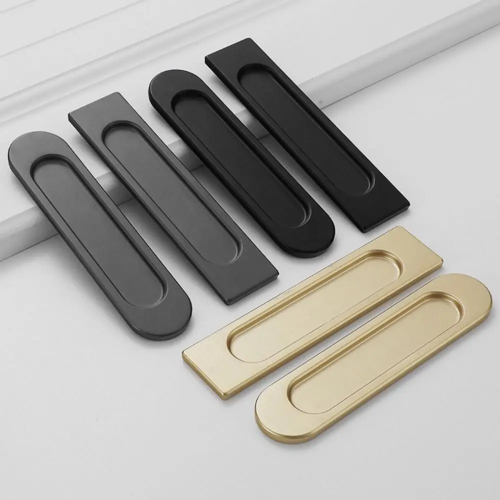 

No Drilling Self-adhesive Handle Double-sided Black/Grey/Gold Sliding Door Handle Aluminum Alloy Glass Door Knob Cabinet