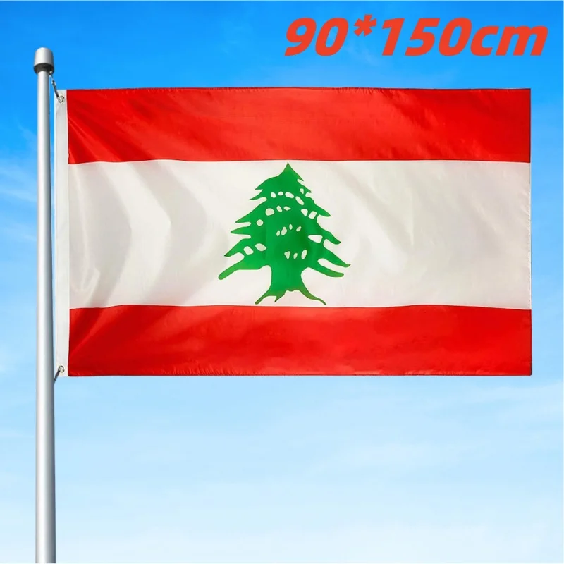 Large Lebanon Lebanese Flag 90x150cm Lebanese Flag 3x5FT Lebanese World Countries Flags Polyester Republic of Lebanon Flag