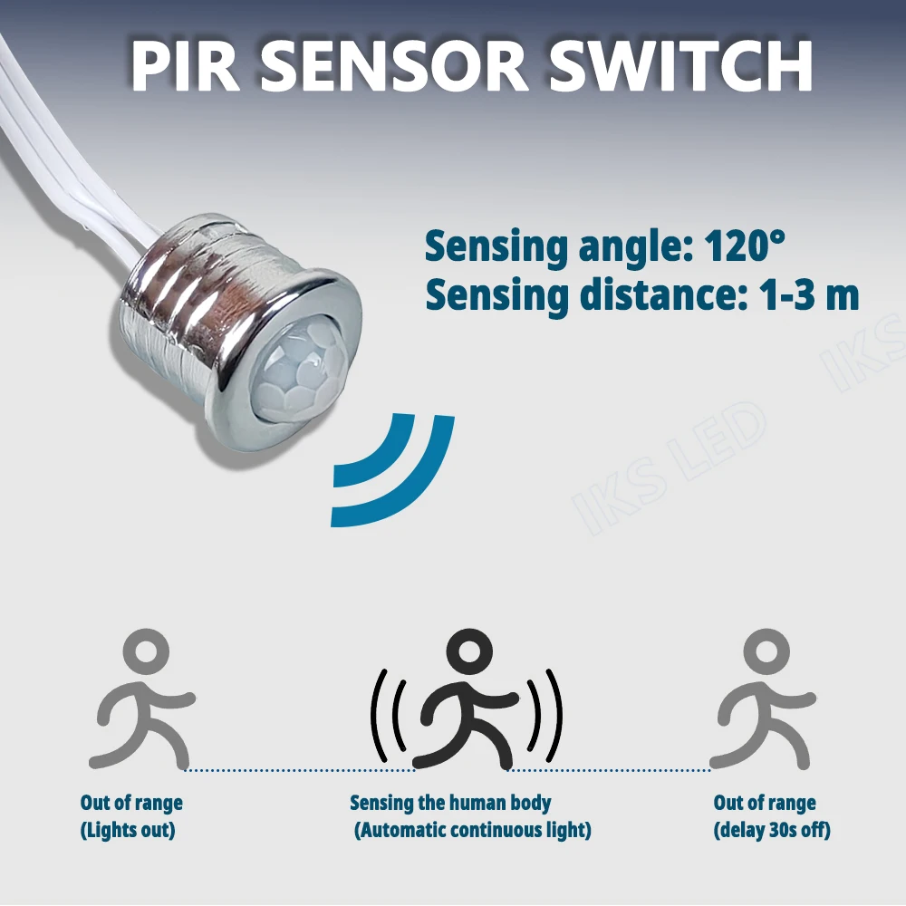 Door Control Masking Type Sensor Mini Touch Sensor LED Lamp Sensing Switch DC 12-24V 5A Cabinets DuPont Connector Cable