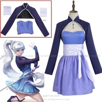 Anime Ice and Snow Romance Princess RWBY Cosplay Costume Disguise Suits Woman Halloween Cosplay Weiss Schnee Dress Clothing