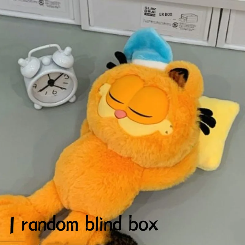Garfield Family Working Week Series Anime Blind Box Ragazza Peluche Giocattolo da collezione Arredamento per la casa Decorazione dei cartoni animati Regalo di compleanno