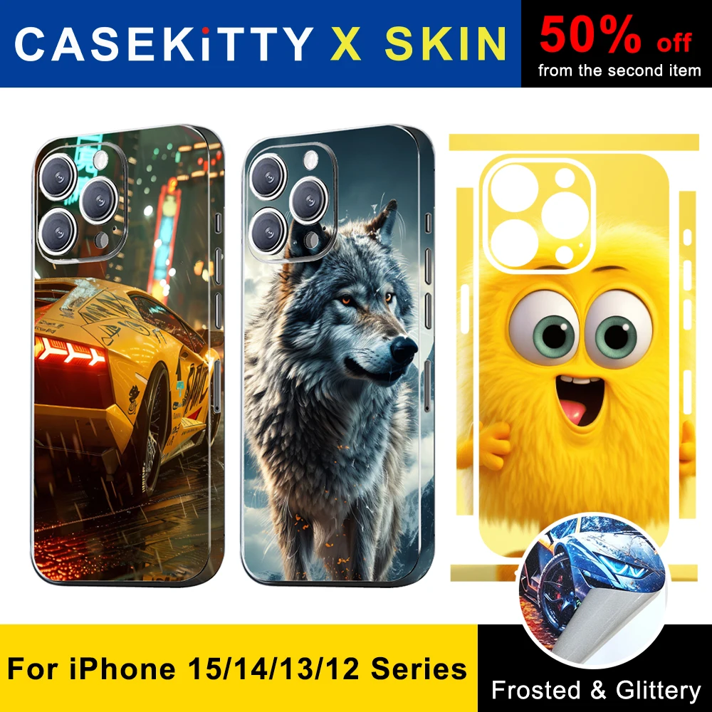 

Защитный чехол CASEKiTTY для iPhone 15 Pro Max, задняя пленка 14 Plus, наклейка 13, 12 Mini, защитная наклейка, полное покрытие, защита, без чехла