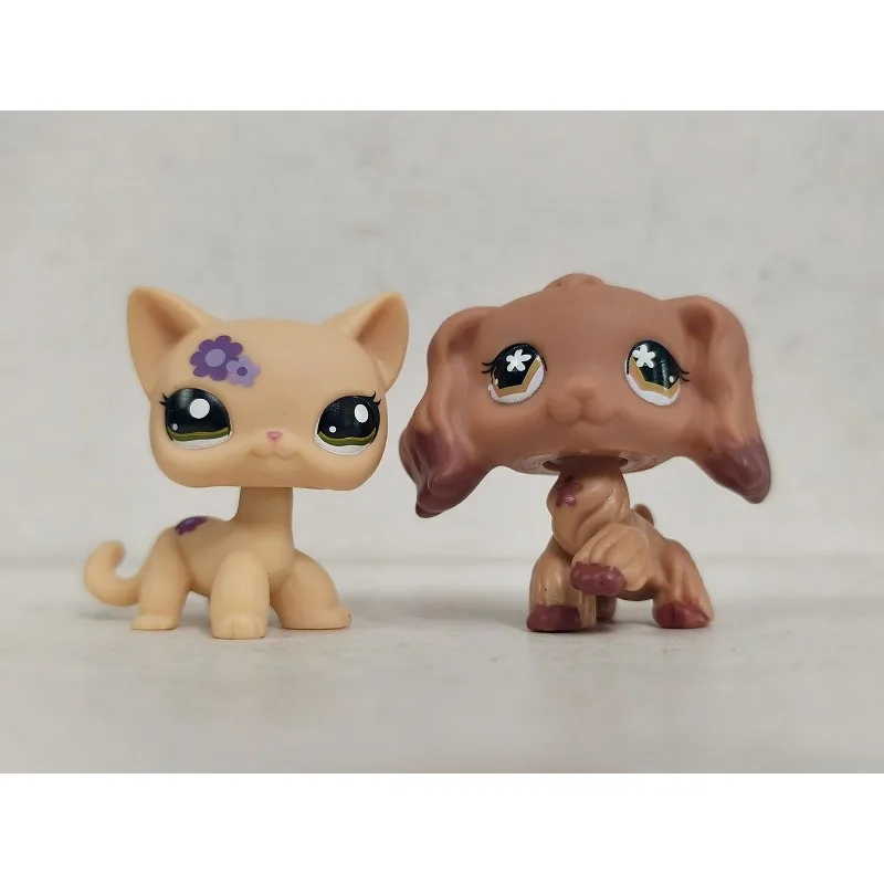 2pcs/lot LPS Toys Littlest Pet Shop Cat Dog #1962#716 Animal Figures