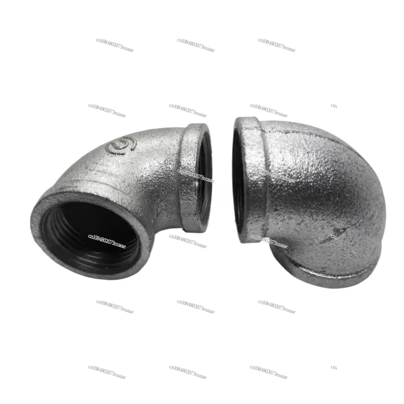 Multi-size Options: Galvanized 90-degree Internal Cast Iron Elbow