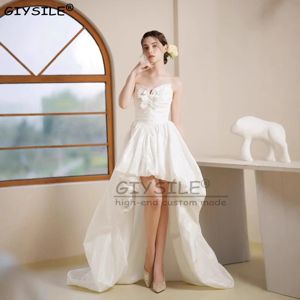 

GIYSILE Customized Wedding Dresses Luxury 2025 Bridal Photoshoot Strapless Princess Sweety Front Short Back Long Wedding Gowns