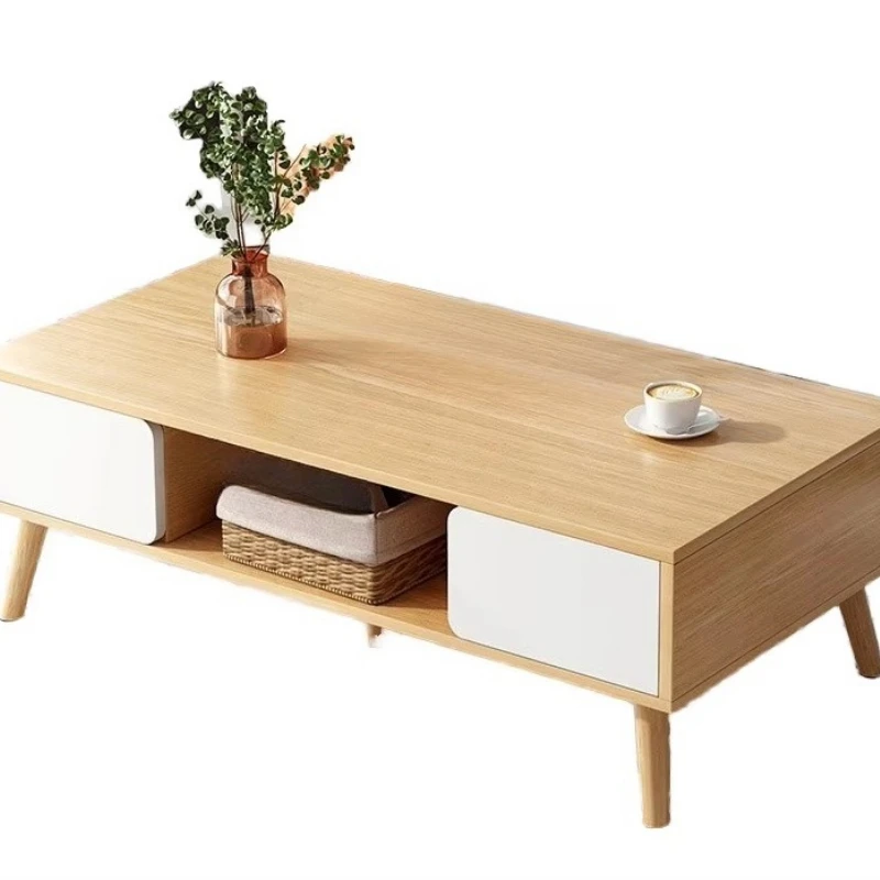 Wooden simple high-quality modern style apartment furniture natural wooden coffee table