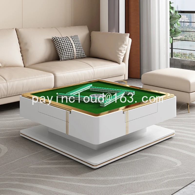 House Multifunctional Tea Table Automatic Electric Lifting Tea Table Changing Dining Table Dual-Use Stone Plate Mahjong Table