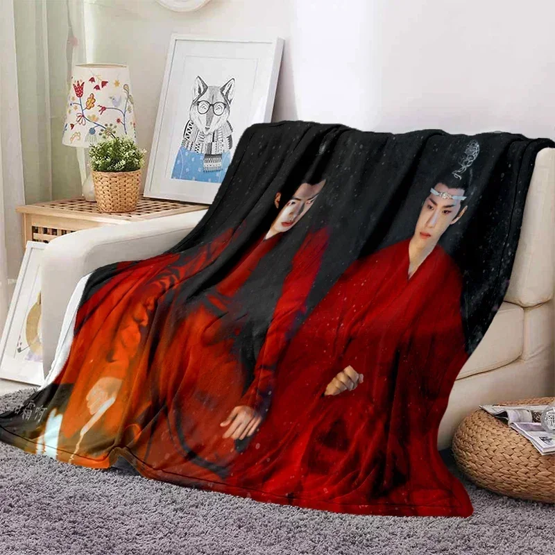 Petition Order Drama The Untamed xiao zhan wang yi bo Soft Throw Blanket Soft Cartoon Printed Bedspread Bedspread Sofa Gift