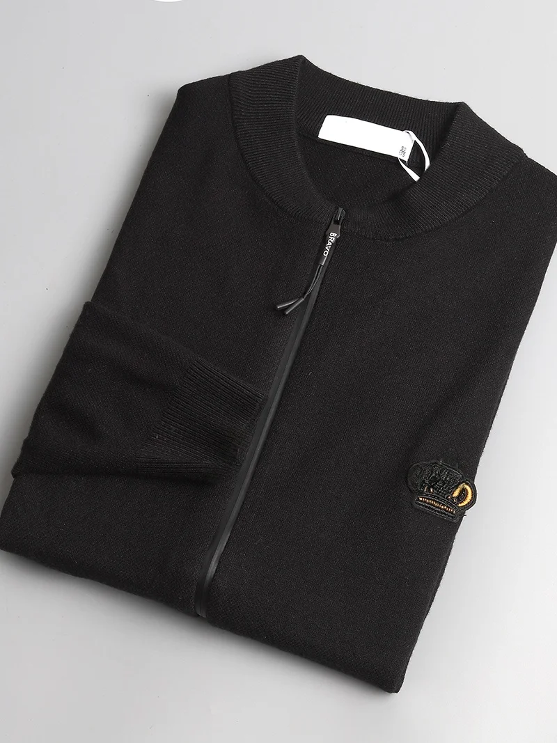 

Exquisite Embroidery Large Tail Single Knitted Sweater Men's Autumn Winter Baseball Collar Casual Faion Open Cardigan Sweat...