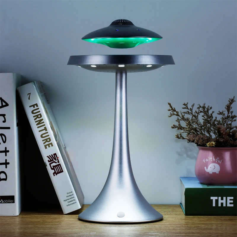 

UFO Speaker Super Cool Levitating Speaker Magnetic Floating UFO Speaker Music Player with RGB Color Table Lamp