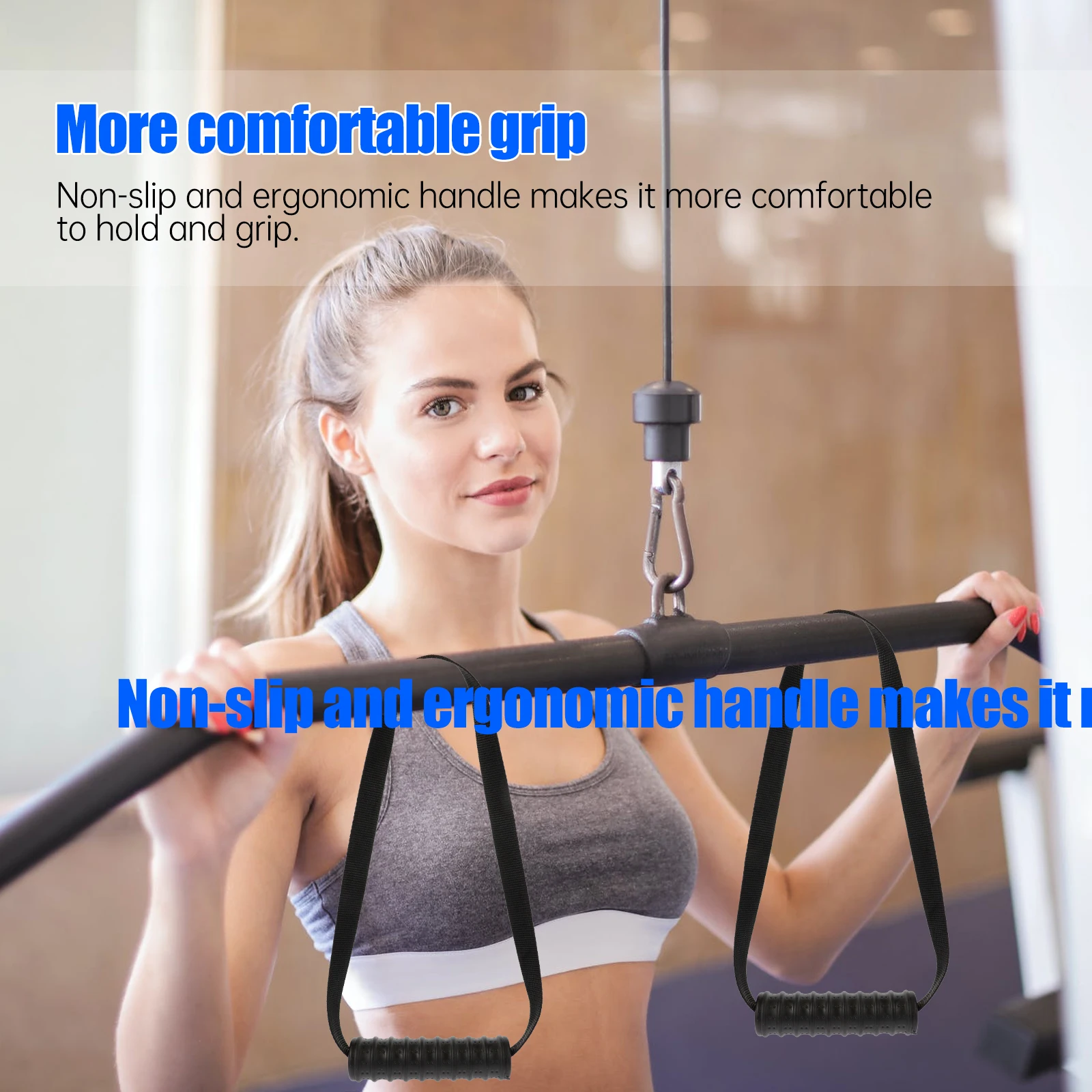 

Grip Fitness Device Pull Rope Handle Ergonomic Non-Slip Workout Handles for Resistance Bands Cable Machines Home Gym Exercise