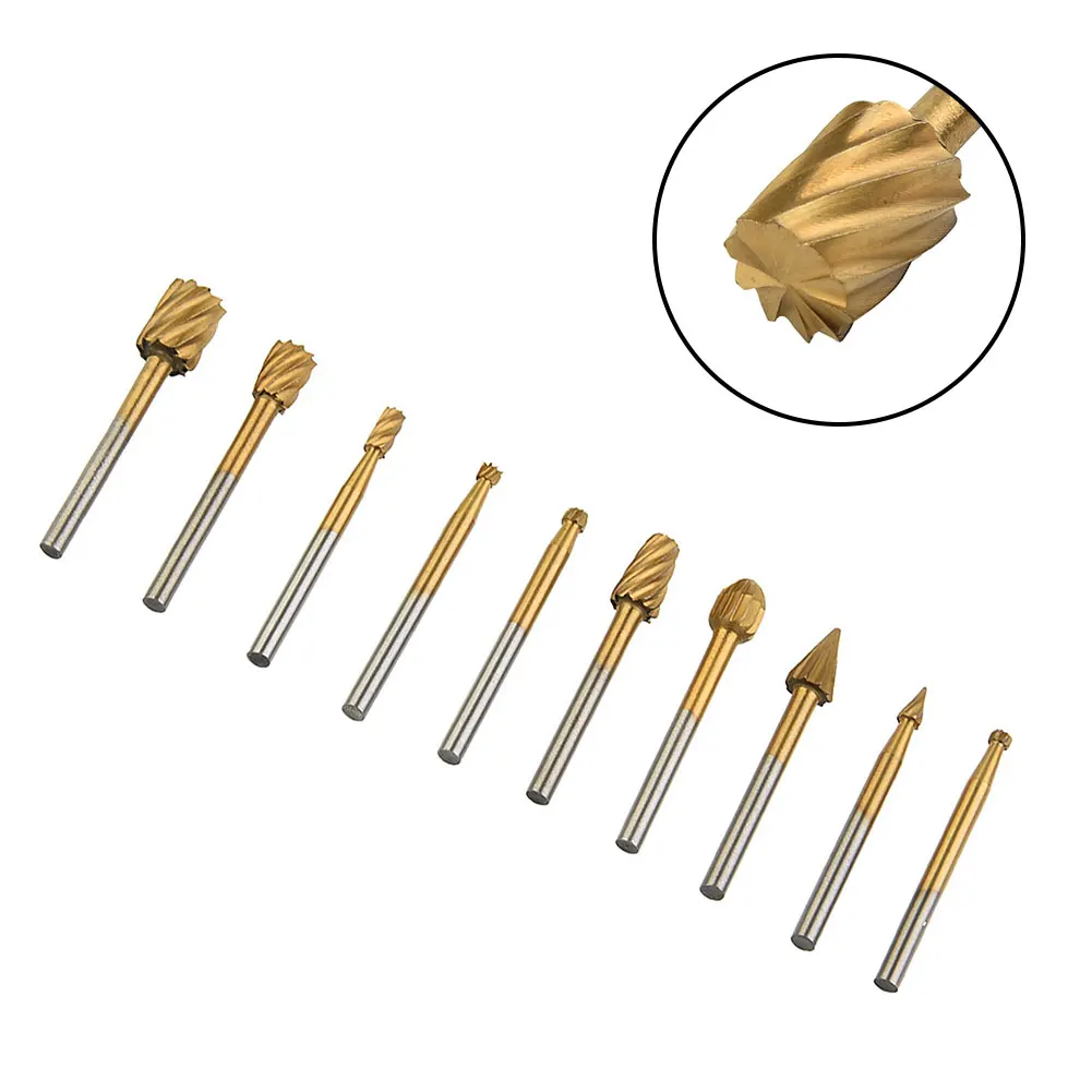 Router Burr Engraving Wood Root carving Olive pits Set Grinding Bits HSS Simple Hot Sale Brand New High quality