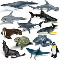 12pcs/set pvc Simulated Sea Life Toy Model Realistic Marine Animals Whale Shark Dolphin Turtle  Birthday Gifts for Kids
