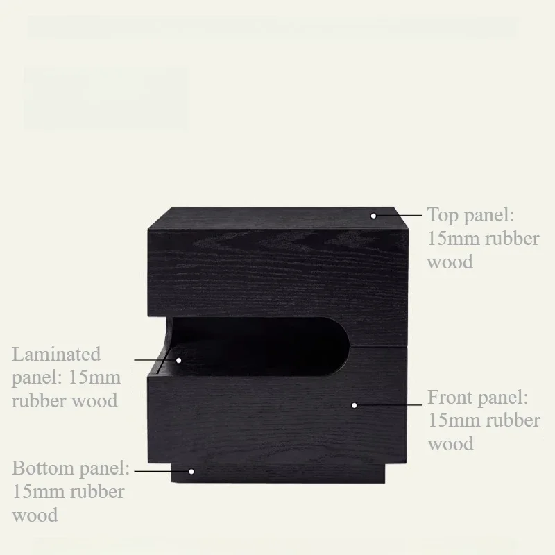 Black Modern Night Table Clock Lamp Side Cabinet Night Table Organizer Luxury Mesita De Noche Dormitorio Furniture Bedroom