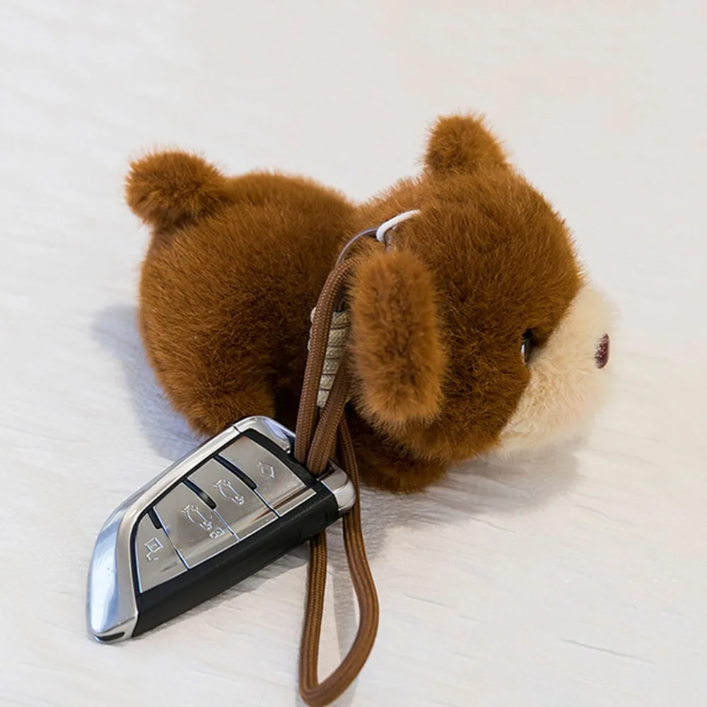 

Cute Little Bear Animal Doll Pendant Rabbit Fluffy Cat Keychain Cartoon Comfort Dog Doll Keychain Home Decor
