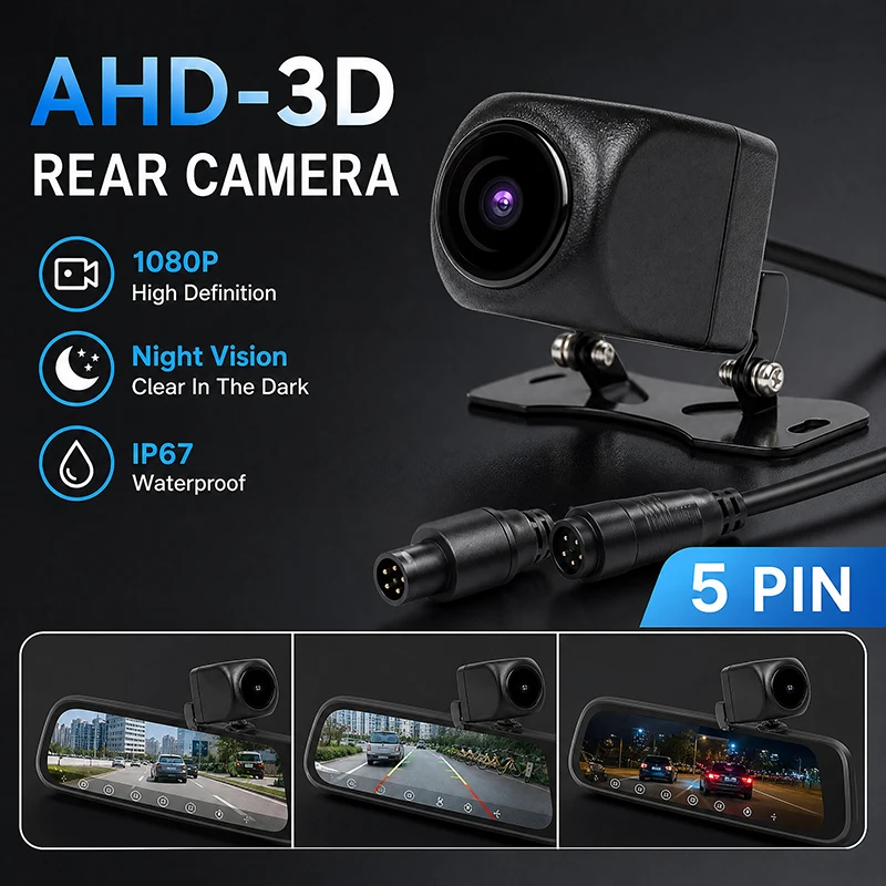 Car Camera Driving Recorder 5Pin HD Night Vision Waterproof Reversing Camera Image