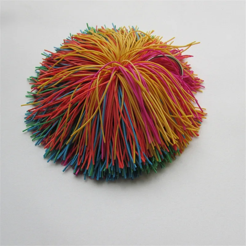 Silicone Silk Schoolchildren Sandbag Balls Fur Ball Silicone Silk Balls Children's Toys Balls Colorful Sticky Rubber Band Ball　