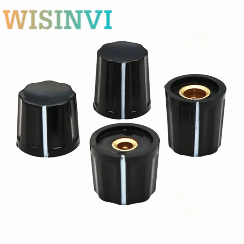 5pcs KN16-1 KN16-2 Bakelite Potentiometer Knob Cap 4mm/6mm Shaft Rotary Knob for Electronic Instruments
