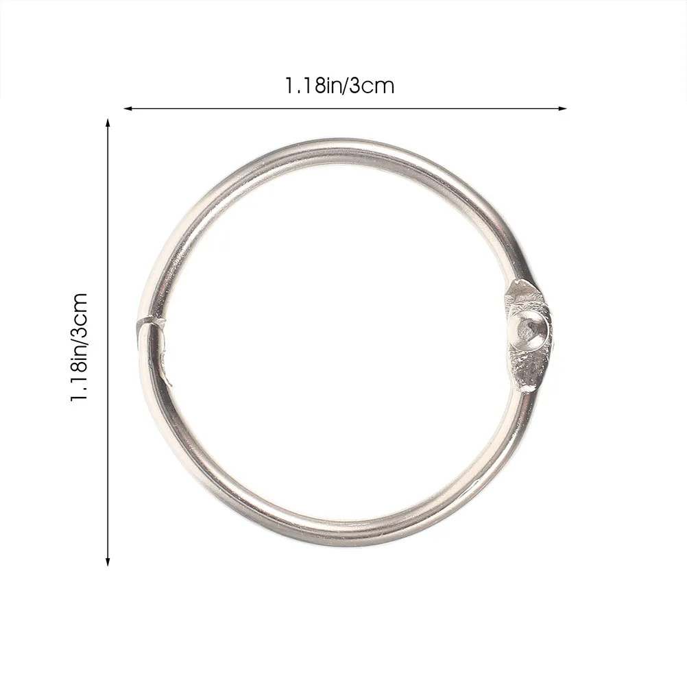 60Pcs Exquisite Binder Rings Reusable Metal Book Rings for DIY Scrapbook Journal Notebook Binding Stationery Tools