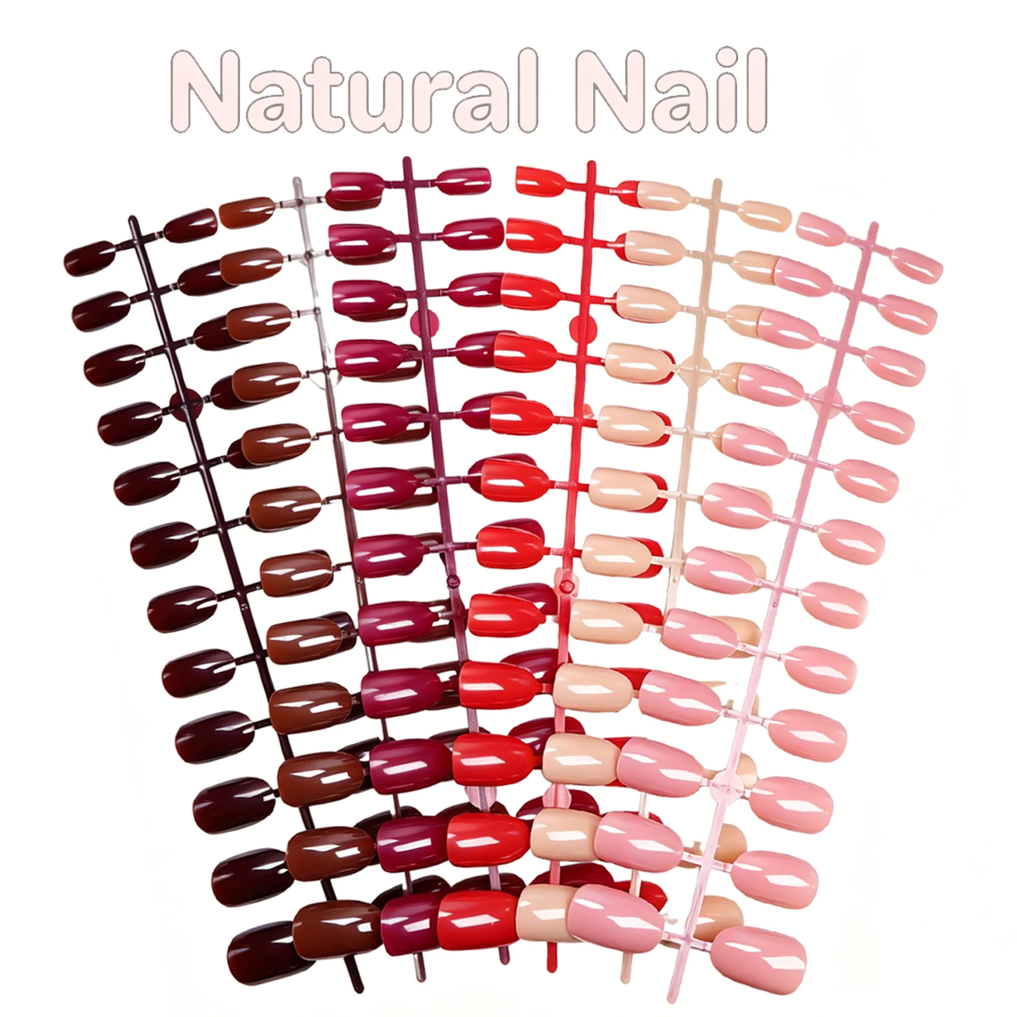 144 Stück kurze ovale Press-On-Nägel, einfarbig, vorgefärbt, weiche Gel-Kunstnägel, vollständige Abdeckung, glänzende künstliche Nagelspitzen, 6 Farben gemischt – Detail 8