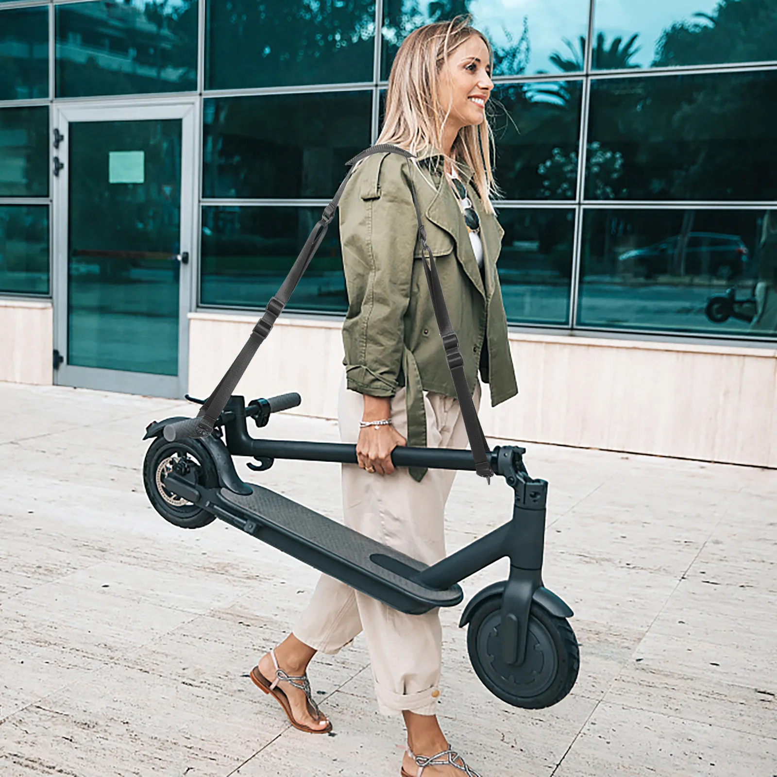 

Ремень для переноски самоката, регулируемый плечевой ремень для балансировочного велосипеда, легкий, компактный, портативный, для уличных электросамокатов