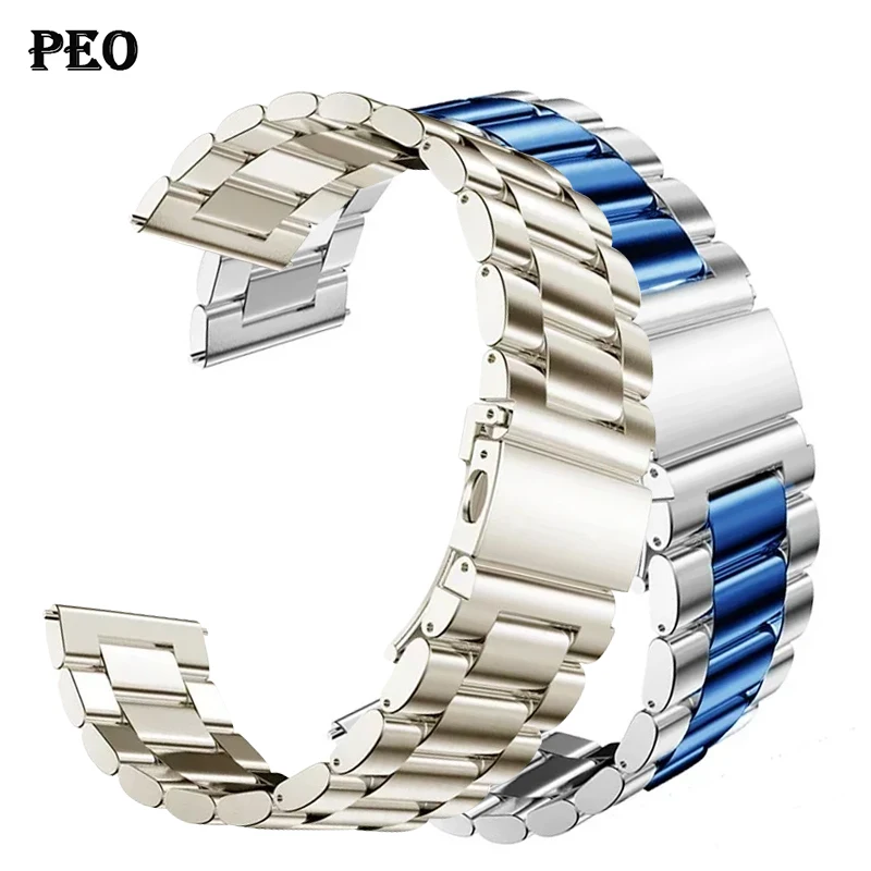 Stainless Steel band For Samsung Galaxy watch 7/FE/6/5 pro/4/Classic 20mm 22mm metal bracelet amazfit GTS-GTR-4-3-2e-mini strap