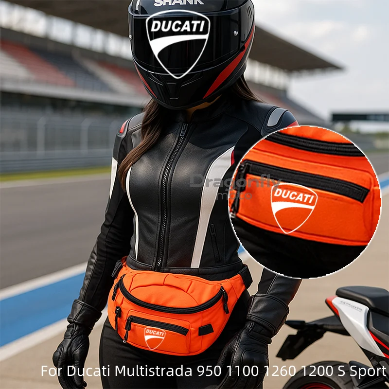 Bolsa de cintura para motocicleta con logotipo de Ducati, impermeable para hombre y mujer, para Ducati Multistrada 950 1100 1260 1200 S Sport Monster, múltiples bolsillos