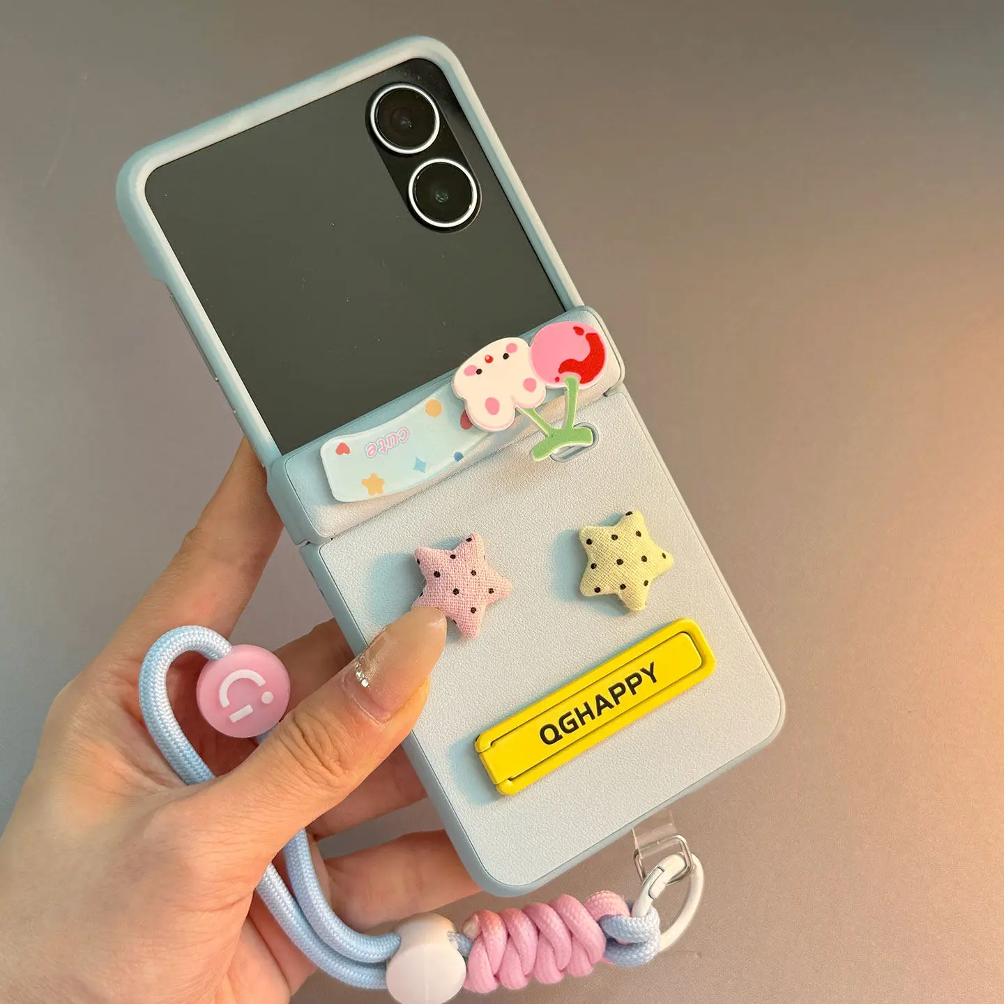 Urocze etui na telefon z magnetycznym stojakiem w kształcie gwiazdy, wykonane ze skóry PU z zawiasem, do Samsung Galaxy Z Flip 7 6 Flip 6 ZFlip7 — zdjęcie produktu 4