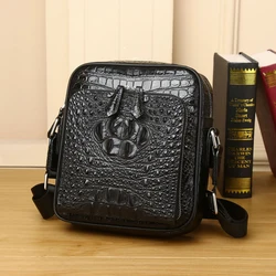 Genuine Leather alligator handbag large capacity men's briefcase business Crossbody bag fashion men's bag real cowhide bag